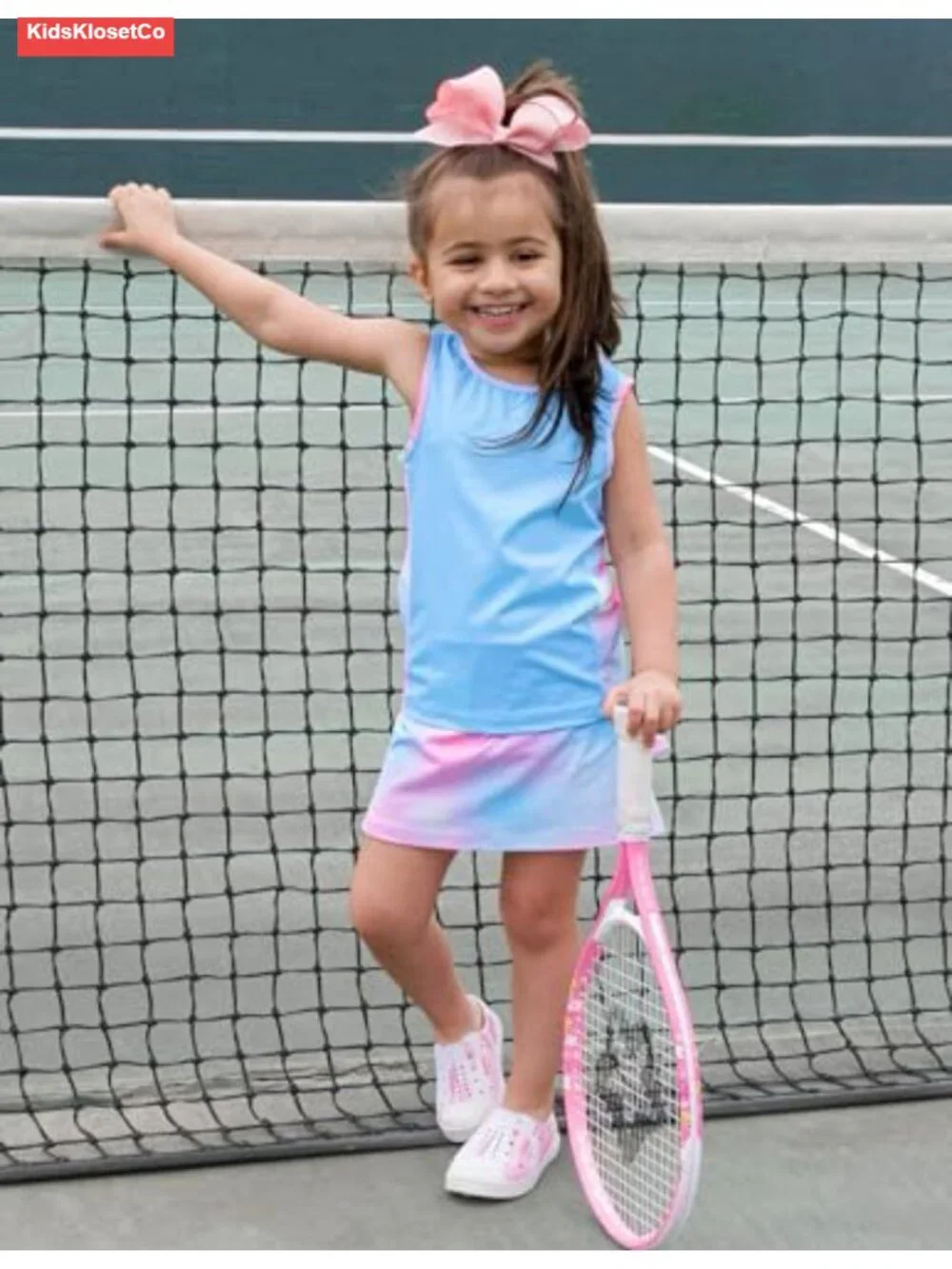 Girls Tennis Dress with Pockets Sleeveless Tank and Skort Set